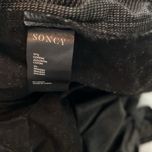 Soncy Tie Waist Pant With Cuffs in Black and White Plaid Ombre Size 6 (30W) NWT! - Picture 7 of 7